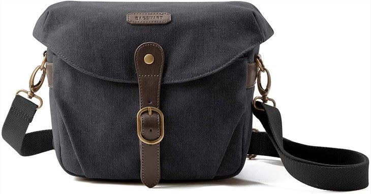 Canvas Camera Case, Vintage Padded Camera Shoulder Bag With Rain Cover