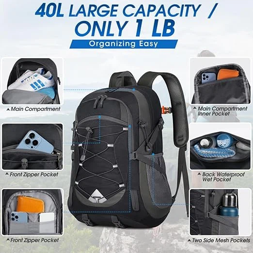 Backpack 40L Packable Lightweight Camping Backpack